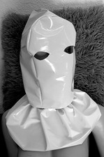 Lackmaske mit Halsrüsche Zofe Adultbaby unisex Vinylmask Maid 