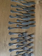 Nirosta Edelstahl Fischbesteck 22 Teile passend zu WMF Perlrand etc