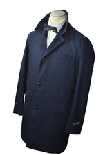 WINDSOR eleganter Kurzmantel Gr.50 BLAU Tuch: SEIDE-COTTON by ING.LORO PIANA&C.