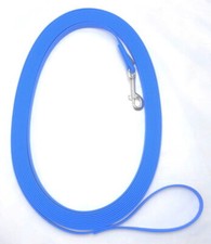 Biothane® Fährtenleine hellblau genäht Schleppleine Suchleine Hundeleine  2-30m