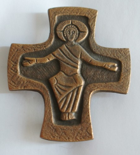 Bronze kreuz jesus 5x6 - bronze, 7,5x6,7cm