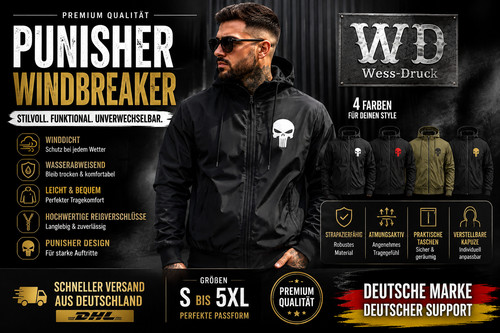 Herren punisher regenjacke - punisher,