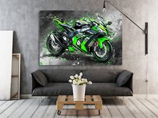 ACRYLGLAS WANDBILD KAWASAKI ZX10 ABSTRAKT KUNSTDRUCK BILDER POSTER MOTORRAD