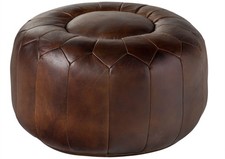 Pouf Hocker Echtleder 60x60x38
