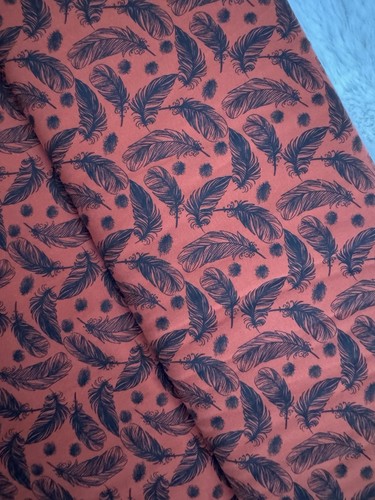 Baumwolljersey federn rot 50cm - federn,