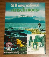 Seltene Werbung vintage SIR IRISCH MOOS After Shave Lotion Eau de Cologne 1 1972