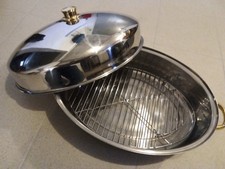 Royal Dynasty-Chromolit,Edelstahl Bräter groß, innen 44cmx31,5cm Hochraumdeckel