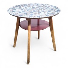 Dänischer Mid Century 2 Etagen runder Beistelltisch / Lampentisch