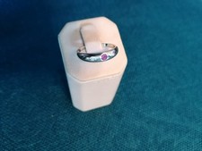 Schöner Ring Bandring mit Rubin und 2 Diamanten in 8K 333 Gelbgold Gr. 60  1,9g