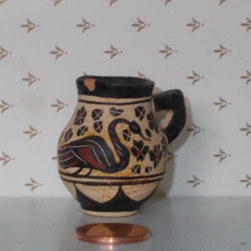 Miniatur ton krug beige braun - miniatur,