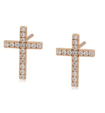 Kreuz Ohrringe  Zirkonia 750er