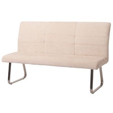 B-Ware Sitzbank MCW-G55, Edelstahl gebürstet Stoff Chenille Öko-Tex 160cm, creme