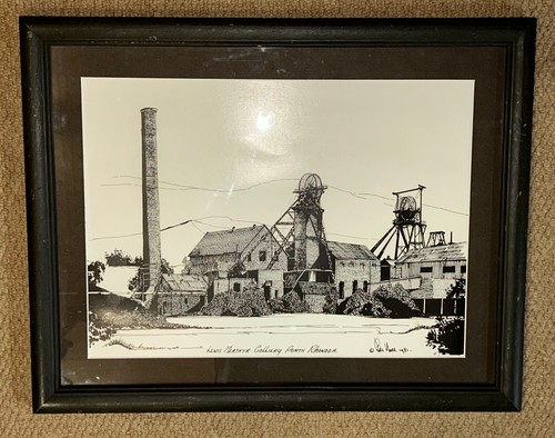 Vintage gerahmter kohlebergbau - vintage,