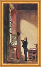 Der Schreiber Carl Spitzweg Federkiel Kanzlei Morgensonne H A3 0127 Gerahmt