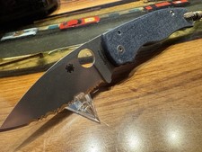 Spyderco Shaman Serrated Cuscadi Micarta Blau C229GS Edc Taschenmesser