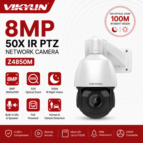 Vikylin 8mp 50x zoom poe - 50x,