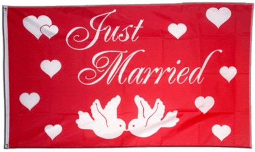 Fahne just married flagge - just,