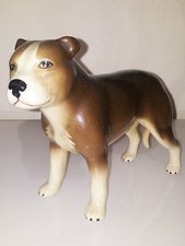 Staffordshire Terrier Porzellanfigur mit Stempel ca. 12 cm Hundefigur