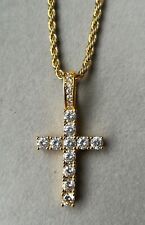 Kreuz Anhänger Mit Halskette Gold Glitzersteine Jesus Christus Glaube Religion