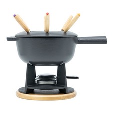 osoltus Fondue Käsefondue Set Gusseisen matt grau Emaille