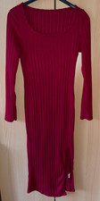 elegantes rotes Maxikleid mit Schlitz Gr. M Langarm