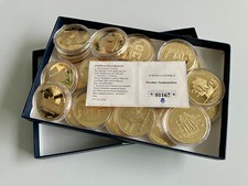 25 x vergoldet, "Deutsche Einheit" Medaillen/Münzen 40mm, CU vergoldet PP