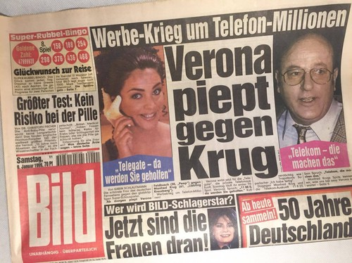 Bildzeitung vom 1999 - vom, 09.01.1999