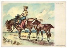 Künstler-AK v. Cefischer / Pferde "Auf dem Heimweg", Dennoch-Verlag, 1960