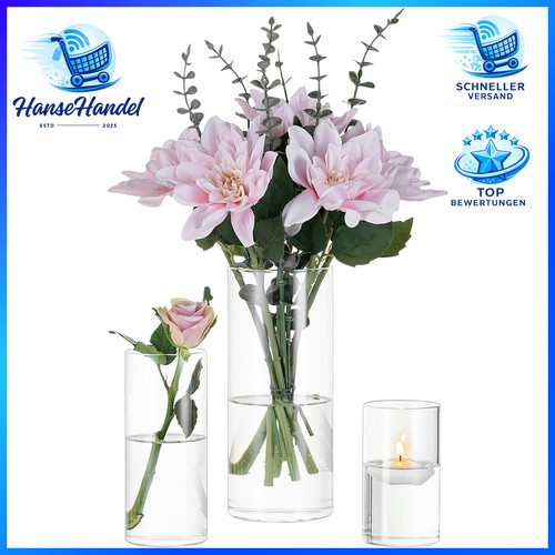 Deko vase glas zylinder - deko, 3