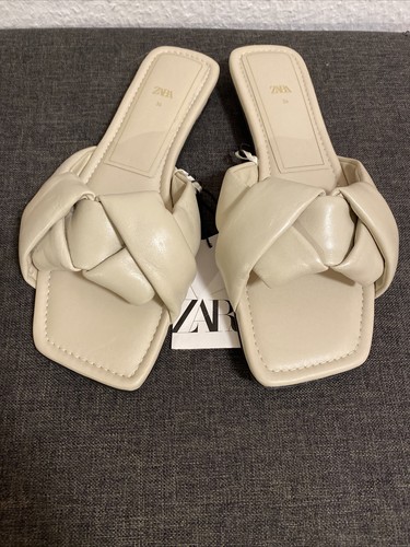 Zara geflochtene ledersandale - geflochtene,