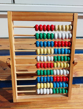 Lern-Spielzeug/Abakus Rechenschieber aus Holz, mit Bunten Schiebekugeln