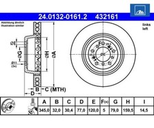 Brake Disc ATE 24.0132-0161.2