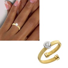 Damen Ring 750 echt Gold Diamant 0,10 ct. 18 K mattiert Schlangenform Gr. 50-60
