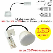LED Leuchtmittel f. Einbaustrahler Flach 30mm geringe Tiefe stufig dimmbar 230V 