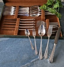 WMF Modell 2100 Chippendale 30 Teiliges Tafelbesteck 90g versilbert Nr. 2