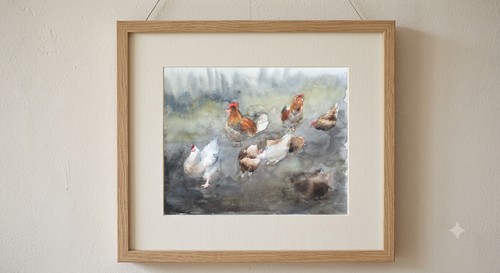 Original aquarell gemälde - original, gemälde-