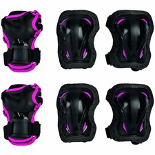 Rollerblade Skate Gear Junior 3 Pack Schwarz Pink Schützerset Kinder Protektoren