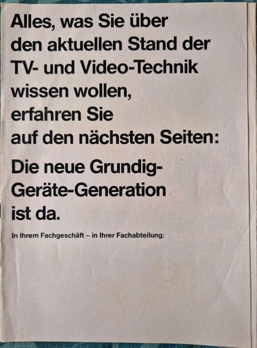 Grundig geräte werbung - grundig,