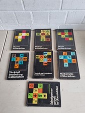 7x DDR SCHULBUCH ÜBERSICHTEN Chemie Biologie Physik Werkstoff Schulgarten Mathe
