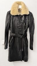 Luxuriöser Burberry Brit Mantel aus echtem Leder und Schaffell, Größe 34