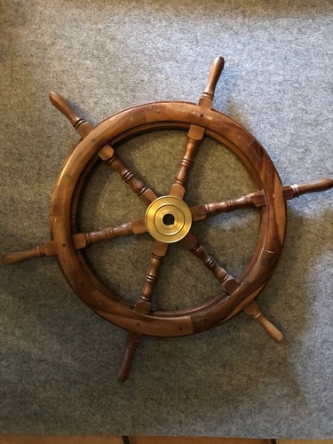 Großes holz steuerrad maritim - steuerrad,