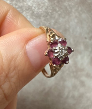 Cluster-Ring 9 kt Gelbgold