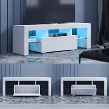 TV Lowboard Board Fernseher TV Schrank Unterschrank Wohnzimmer Weiß Hochglanz DE