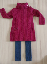 STRICK KLEID MAGGIE & ZOE+ Thermoleggings TCM, Größe 86-92, ROT-GRAU, Baumwollmi