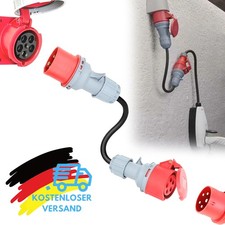 CEE Adapter Phasenwender 32A CEE Stecker auf 16A Kupplung Starkstrom Kabel 0.5m