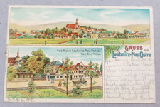 Litho-AK Leubnitz NeuOstra Gasthaus Stadtteil von Dresden Sachsen gelaufen 1901