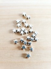10/30 Stern Metallperlen ♥ zum Fädeln Basteln Schmuckherstellung Beads Silber