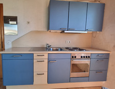 Küchenzeile Siematic SC 16 in Birke , Azurblau mit E-Geräten