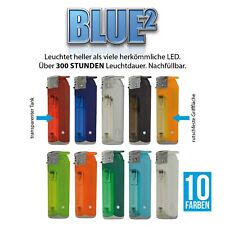 5 x Feuerzeug Gas Elektronik Feuerzeuge mit Taschenlampe Led Qualität Serie Blue