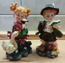 Dekofiguren lustiges Figurenpaar Junge und Mädchen Polyresin H ca. 14 cm